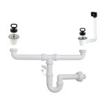 Lavello da appoggio SA46 due vasche con gocciolatoio sinistro 120x60cm. inox - immagine 9