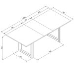 Tavolo allungabile New Denver50 con allunga da 40 cm. in bianco e rovere 160x90x75Hcm. - immagine 4