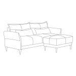 Divano 3 posti Nutmeg con pouff in tessuto Mia 103-05 beige - immagine 2