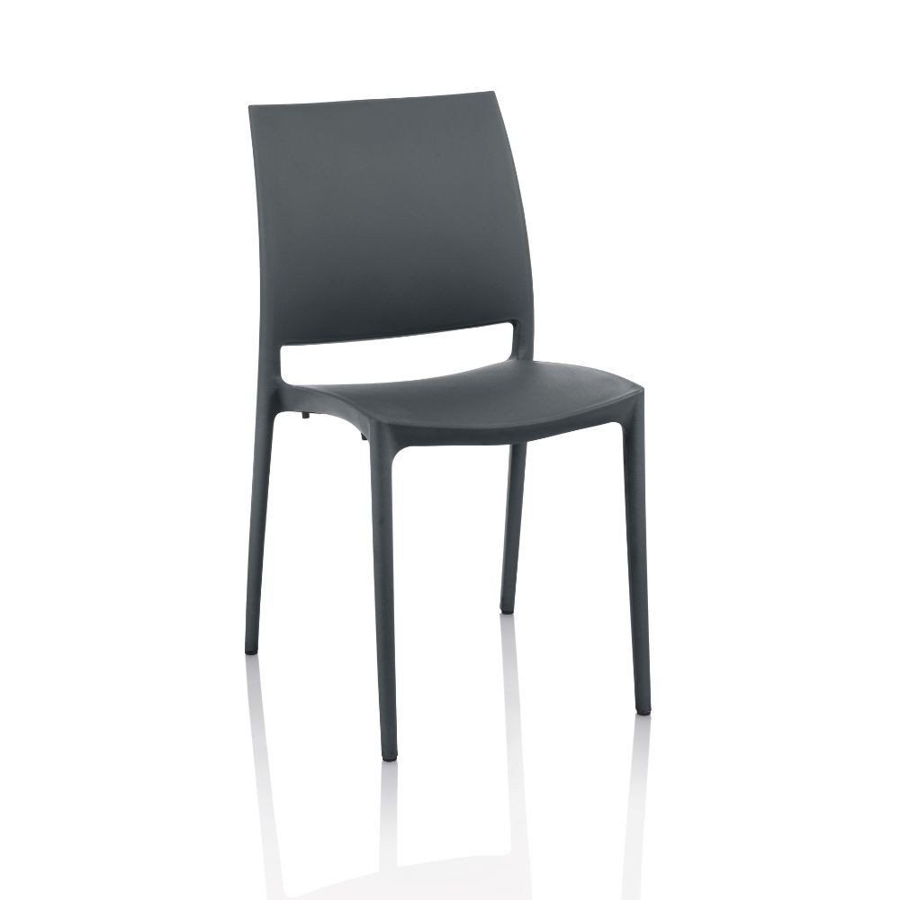 61608.jpg Sedia Curtis polipropilene antracite design ergonomico certificate CATAS Made in Italy set 4 pezzi - immagine 1