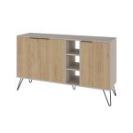 Madia Clara con struttura cashmere 3 ante rovere e nicchie a giorno 142x35,6x83h - immagine 3