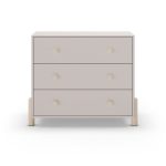Cassettiera Enola in legno massiccio con 3 cassetti beige e gambe pino - immagine 2