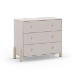 Cassettiera Enola in legno massiccio con 3 cassetti beige e gambe pino - immagine 3