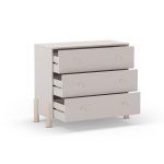 Cassettiera Enola in legno massiccio con 3 cassetti beige e gambe pino - immagine 6