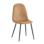 Sedia imbottita Bretta in vellutino colore mostarda e gambe nere set 4 pezzi - immagine 2