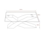 Tavolino Shiva con piano in vetro temperato e struttura colore rovere WD03 - immagine 3