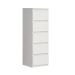 Cassettiera Morgan 5 cassetti 41.8 x 42.2 x H 128 cm. colore bianco opaco - immagine 3