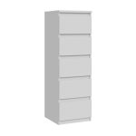 Cassettiera Morgan 5 cassetti 41.8 x 42.2 x H 128 cm. colore bianco opaco - immagine 6