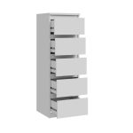 Cassettiera Morgan 5 cassetti 41.8 x 42.2 x H 128 cm. colore bianco opaco - immagine 8