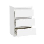 Cassettiera Morgan 3 cassetti 41.8 x H 61.5 x 32.2 cm colore bianco - immagine 6