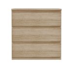 Cassettiera Morgan 3 cassetti 77.2x79.8x42.2 cm. colore rovere - immagine 3