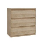 Cassettiera Morgan 3 cassetti 77.2x79.8x42.2 cm. colore rovere - immagine 4