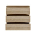 Cassettiera Morgan 3 cassetti 77.2x79.8x42.2 cm. colore rovere - immagine 5
