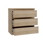 Cassettiera Morgan 3 cassetti 77.2x79.8x42.2 cm. colore rovere - immagine 6