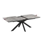 Tavolo allungabile Verano con piano colore marmo arabesque nero e gambe nere - immagine 3