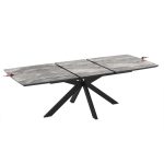 Tavolo allungabile Verano con piano colore marmo arabesque nero e gambe nere - immagine 4