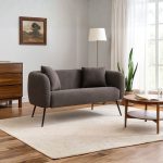 Divano imbottito Nuvia in tessuto Ascort colore grigio mouse
