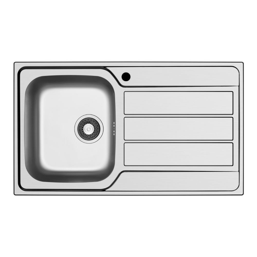 63827.jpg Lavello da incasso Tirreno861 con 1 vasca sinistra con gocciolatoio destro inox scatolato singolarmente - immagine 1