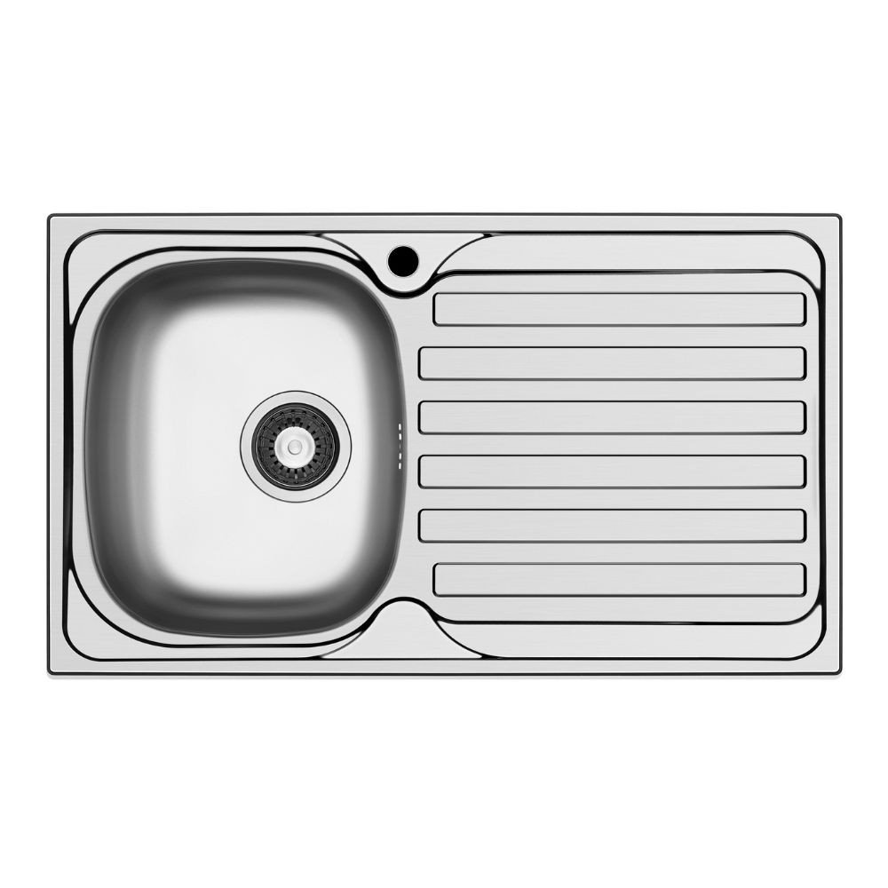 63836.jpg Lavello da incasso Adriatico861 monostampo con 1 vasca sinistra e gocciolatoio destro inox scatolato singolarmente - immagine 1
