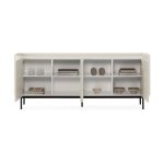 Credenza Willa18924 con 4 ante effetto cannettato colore crema - immagine 5