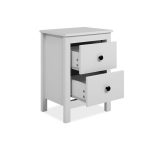 Comodino Karlstad 61A con 2 cassetti colore bianco - immagine 4