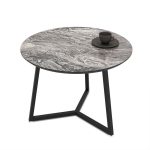 Tavolino da salotto Klint con piano effetto marmo nero arabesque e gambe nere - immagine 4