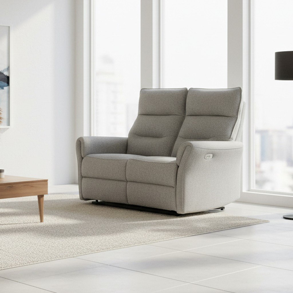 64605.jpg Divano recliner 2 posti Softwave elettrico in tessuto G268 grigio - immagine 1