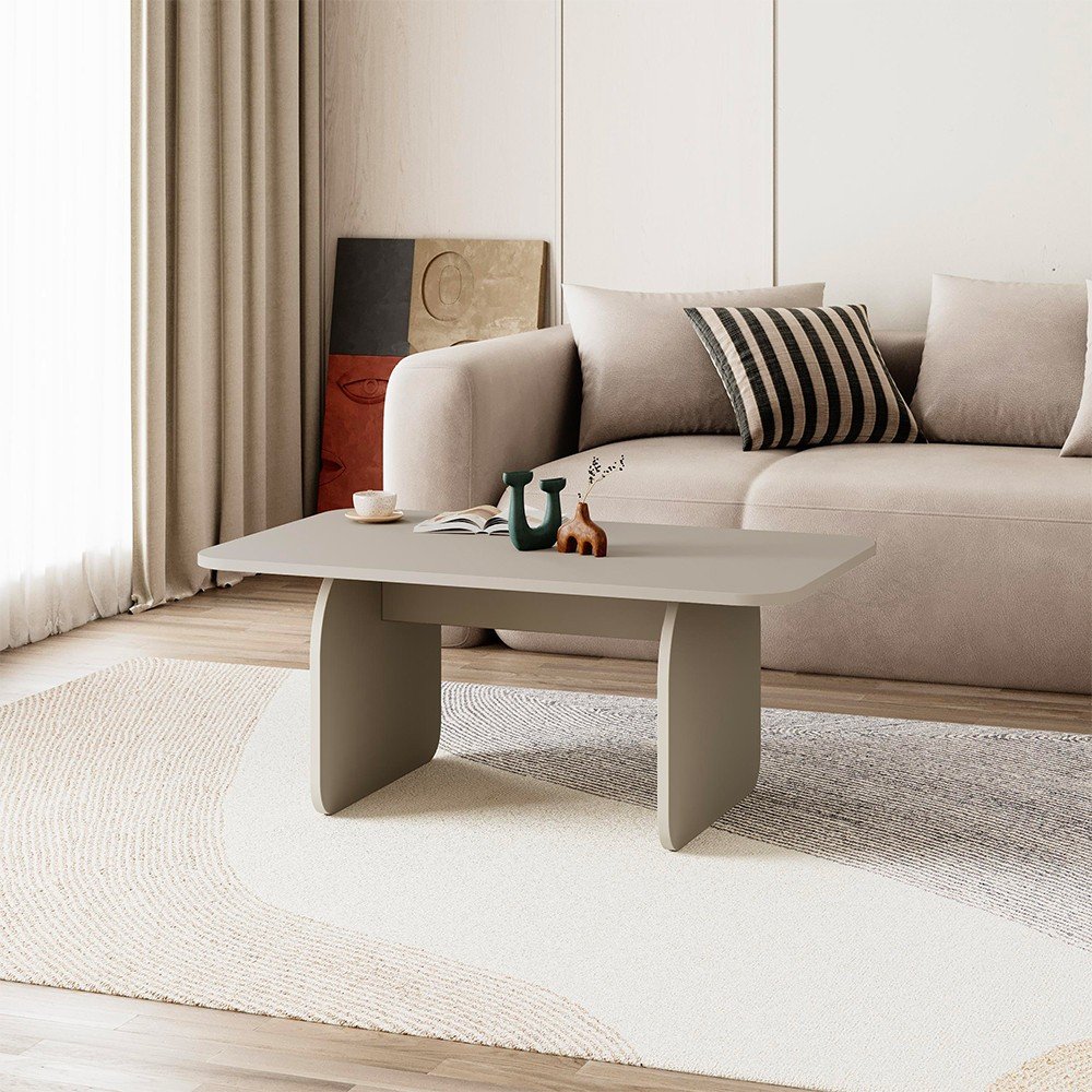 64856.jpg Tavolino da salotto Pietra con gambe a pannello piatto in colore cashmere - immagine 1