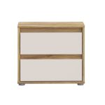 Comodino Neutra 2 cassetti con struttura rovere e frontali cassetti cashmere - immagine 2