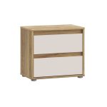 Comodino Neutra 2 cassetti con struttura rovere e frontali cassetti cashmere - immagine 3