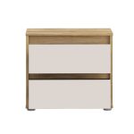 Comodino Neutra 2 cassetti con struttura rovere e frontali cassetti cashmere - immagine 4