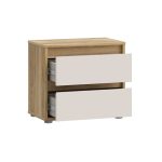 Comodino Neutra 2 cassetti con struttura rovere e frontali cassetti cashmere - immagine 5