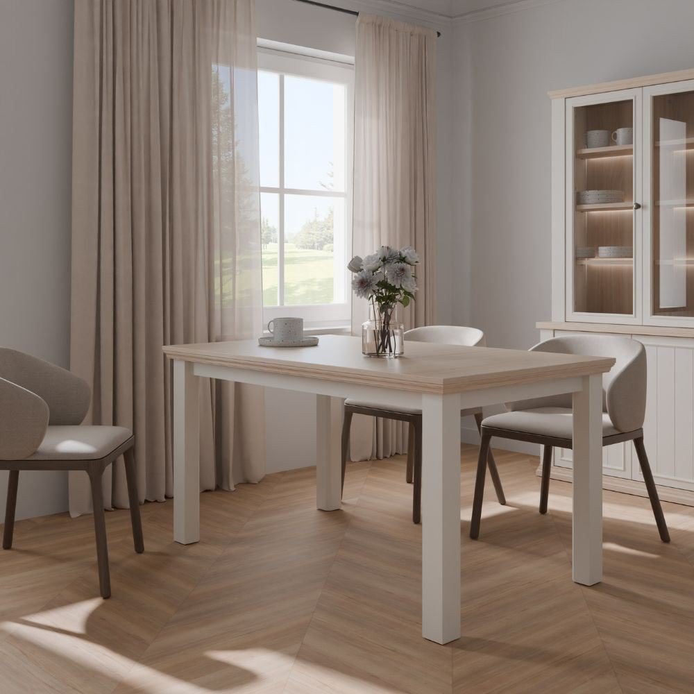65261.jpg Tavolo allungabile Essenza con piano rovere e struttura bianca - immagine 1