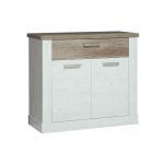 Madia Flux 2 ante e 1 cassetto in colore pino bianco e rovere antico - immagine 3