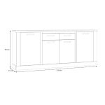 Madia Flux 4 ante e 2 cassetti in colore nero cabezone e top rovere riviera - immagine 6