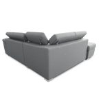 Divano letto Fiona angolare con penisola sinistra e pouf contenitore in tessuto Aragon 83 grigio - immagine 5