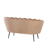 Divano a conchiglia Orel in velluto UF910-1 beige e gambe nere - immagine 4