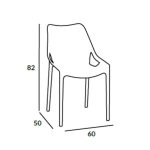 Sedia Bilros in polipropilene con fibra di vetro bianco set 4 pezzi - immagine 3