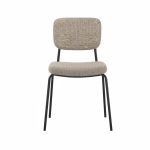 Sedia Juno in tessuto Aragon 20 taupe e struttura in metallo nero set 4 pezzi - immagine 2