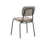Sedia Juno in tessuto Aragon 20 taupe e struttura in metallo nero set 4 pezzi - immagine 4