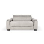 Divano letto Mercurio 2 posti poggiatesta reclinabili in tessuto Luna 19 light grey - immagine 2