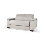 Divano letto Mercurio 2 posti poggiatesta reclinabili in tessuto Luna 19 light grey - immagine 4