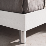 Camera Urano con armadio 4 ante battenti e letto in legno colore bianco larice - immagine 7