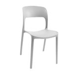 Sedia in polipropilene Vela con schienale ergonomico con apertura centrale colore bianco set 4 pezzi - immagine 2