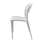 Sedia in polipropilene Vela con schienale ergonomico con apertura centrale colore bianco set 4 pezzi - immagine 4