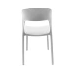 Sedia in polipropilene Vela con schienale ergonomico con apertura centrale colore bianco set 4 pezzi - immagine 6