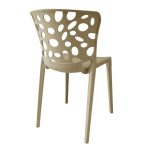 Sedia in polipropilene Zyra con schienale traforato taupe set 4 pezzi - immagine 5