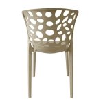 Sedia in polipropilene Zyra con schienale traforato taupe set 4 pezzi - immagine 6