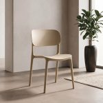 Sedia in polipropilene Loop con schienale ergonomico con apertura colore cashmere set 4 pezzi