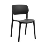 Sedia in polipropilene Loop con schienale ergonomico con apertura colore antracite set 4 pezzi - immagine 2